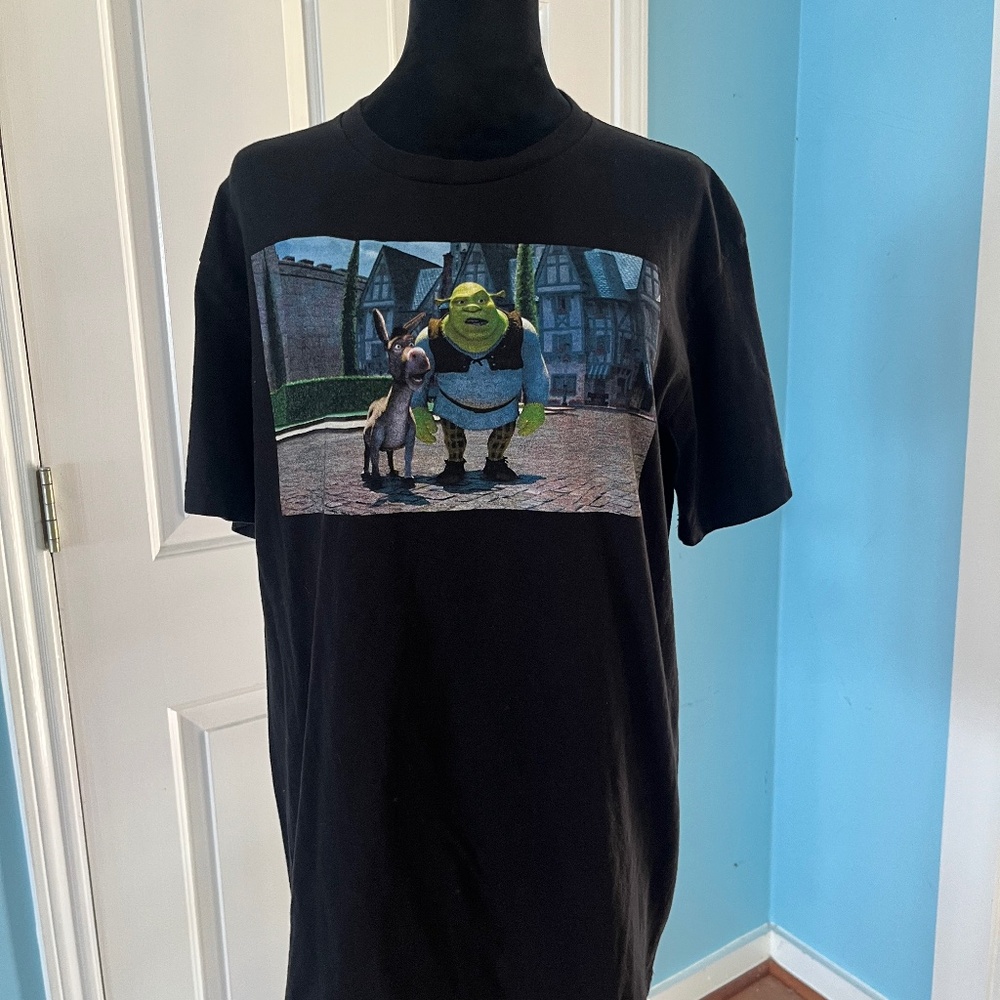 Men's Shrek Donkey Black Graphic T-Shirt - Large